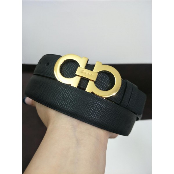 Classy Black Ferragamo Gold buckle belt ASS02129