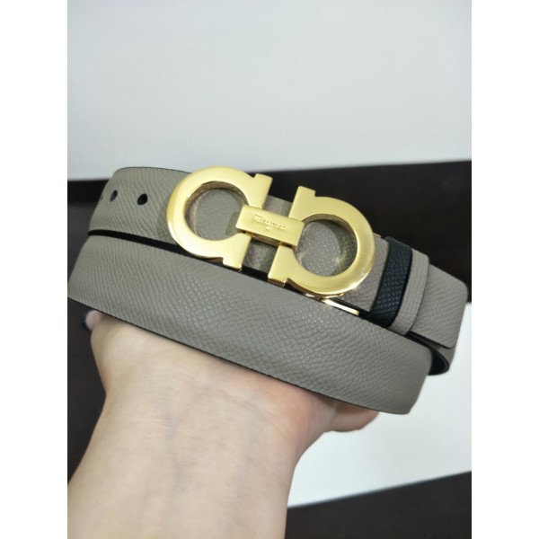 Gold Grey Ferragamo buckle belt ASS02130