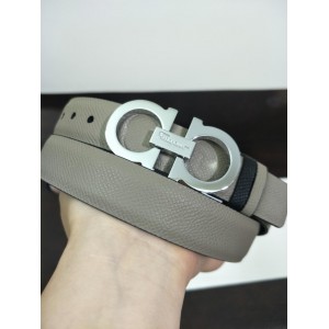 Silver Grey Ferragamo buckle belt ASS02131