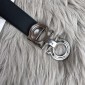 Replica Ferragamo black buckle silver belt ASS02151