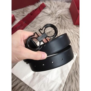 Black Ferragamo silver buckle belt ASS02152