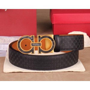 Golden Ferragamo buckle belt ASS02154