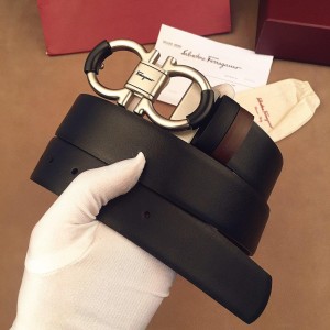 Black Ferragamo Silver buckle belt ASS02155