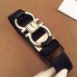 Replica Black Ferragamo Silver buckle belt ASS02155