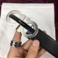 Replica Silver Ferragamo black leather belt ASS02158