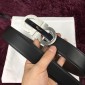 Replica Silver Ferragamo black leather belt ASS02158