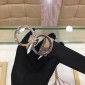 Replica Silver Ferragamo black leather belt ASS02162