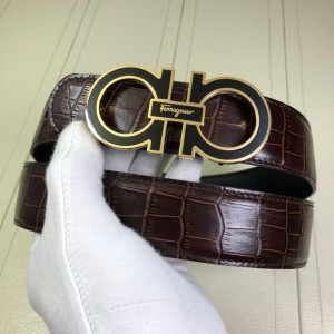 Brown Gold Ferragamo belt ASS02183