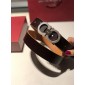 Replica Ferragamo Silver black leather buckle belt ASS02194