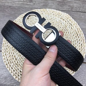 Black Ferragamo Silver belt ASS02198