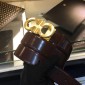 Replica Gold black Ferragamo buckle belt ASS02204