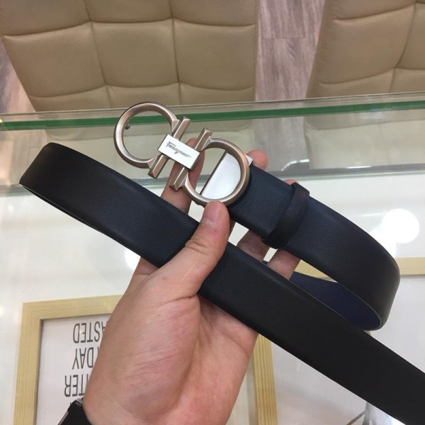 Black Leather Buckle Ferragamo belt ASS02208