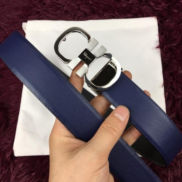 Blue Silver Ferragamo belt ASS02214