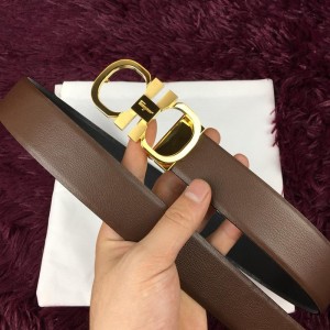 Brown Gold Ferragamo belt ASS02216