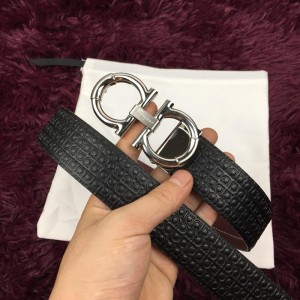 Black Silver Ferragamo belt ASS02222