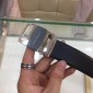 Replica Ferragamo leather black Silver belt ASS02236