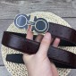 Replica Ferragamo Buckle Gold black leather Belt ASS02244