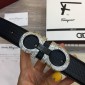 Replica Ferragamo Silver Black belt ASS02249