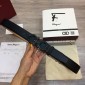 Replica Black Shiny Ferragamo buckle belt ASS02250