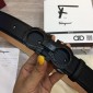 Replica Black Shiny Ferragamo buckle belt ASS02250