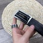 Replica Black leather Ferragamo silver belt ASS02253