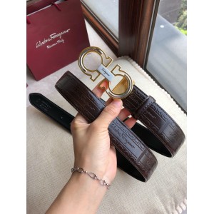 Black leather Ferragamo buckle belt ASS02258