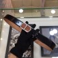 Replica Black leather Ferragamo Golden buckle belt ASS02263