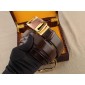 Replica Salvatore Brown Ferragamo Gold buckle belt ASS02270