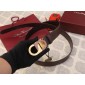 Replica Ferragamo Brown Double Gancio buckle belt ASS02274