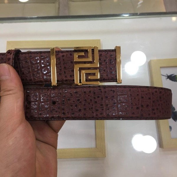 Dark Brown 2G Givenchy buckle belt ASS02278