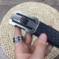 Replica Black leather 4G Silver Givenchy belt ASS02281