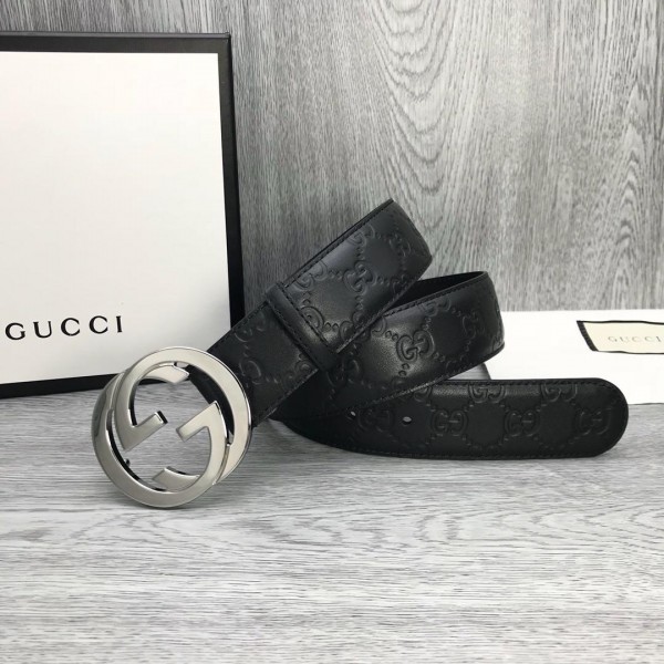 Interlocked 2G Gucci Silver Buckle belt ASS02294