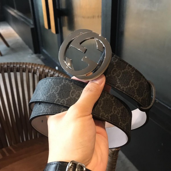 Interlocked G Gucci Silver Buckle belt ASS02301