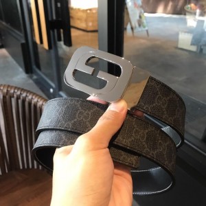 Gucci Interlocking G-Square Silver buckle belt ASS02313