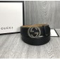 Replica Interlocking G Gucci black buckle silver belt ASS02335