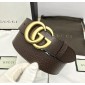 Replica Gucci Brown leather Double G Gold Buckle belt ASS02341