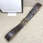 Replica Gucci Brown Interlocked G Gold buckle belt ASS02342