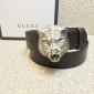 Replica Gucci Lion Buckle Black leather belt ASS02358