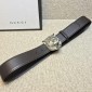 Replica Gucci Lion Buckle Black leather belt ASS02358