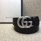 Replica Gucci Double G Black leather belt ASS02359