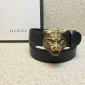 Replica Gucci Lion Gold Buckle Black leather belt ASS02360