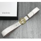 Replica Gucci White leather Gold buckle belt ASS02365