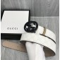 Replica Gucci White leather interlocking G buckle belt ASS02366