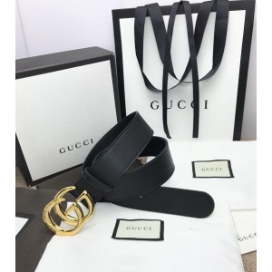 Gucci Double G Black leather buckle belt ASS02367