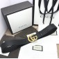 Replica Gucci Double G Black leather buckle belt ASS02367