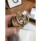 Replica White Leather Gucci Double G buckle belt ASS02375