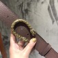 Replica Gucci Brown leather Snake Gold buckle belt ASS02381