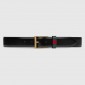 Replica Gucci Black leather G-less buckle belt ASS02386