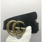 Replica GG Gucci Black leather Gold buckle belt ASS02388