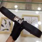 Replica Silver G Gucci Black leather belt ASS02403